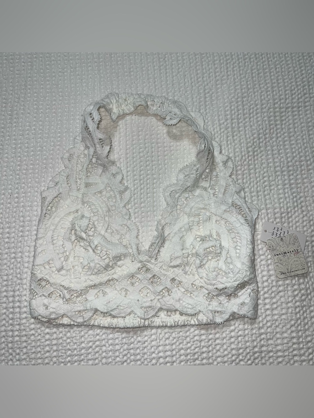 Delicate White Lace Halter Bandeau Bralette
